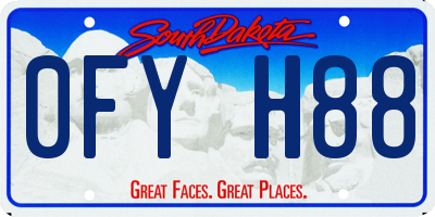 SD license plate 0FYH88