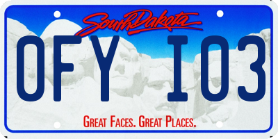 SD license plate 0FYI03