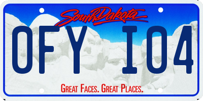 SD license plate 0FYI04
