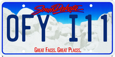 SD license plate 0FYI11
