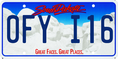SD license plate 0FYI16