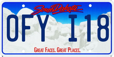 SD license plate 0FYI18