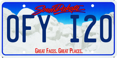 SD license plate 0FYI20