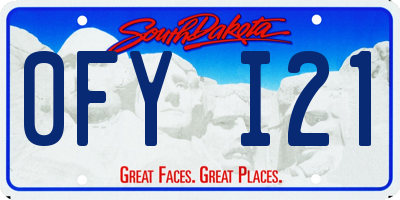 SD license plate 0FYI21