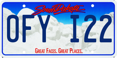 SD license plate 0FYI22