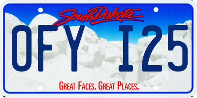 SD license plate 0FYI25