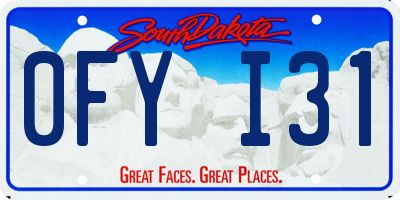 SD license plate 0FYI31
