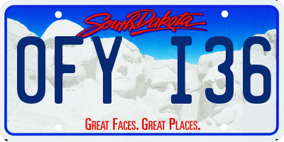 SD license plate 0FYI36