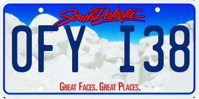 SD license plate 0FYI38
