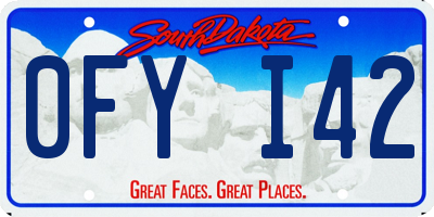 SD license plate 0FYI42