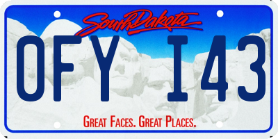 SD license plate 0FYI43