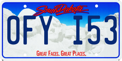 SD license plate 0FYI53