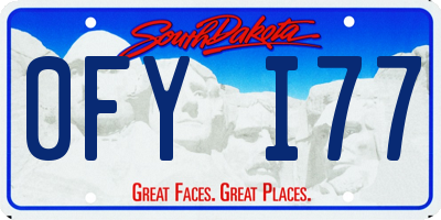 SD license plate 0FYI77