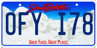 SD license plate 0FYI78