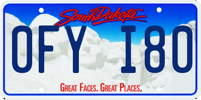 SD license plate 0FYI80