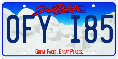 SD license plate 0FYI85
