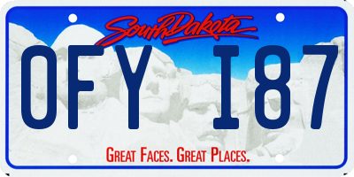 SD license plate 0FYI87