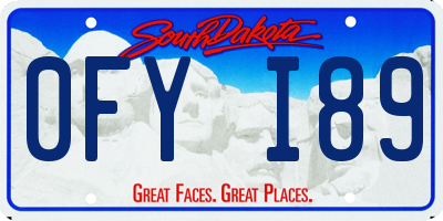 SD license plate 0FYI89