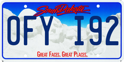 SD license plate 0FYI92