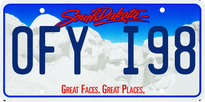 SD license plate 0FYI98