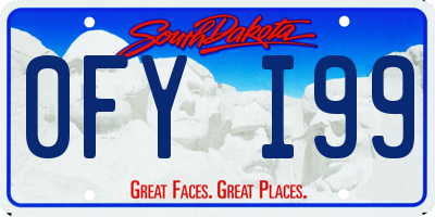 SD license plate 0FYI99