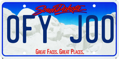 SD license plate 0FYJ00