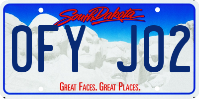 SD license plate 0FYJ02