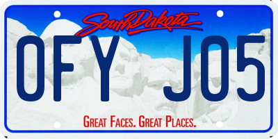 SD license plate 0FYJ05