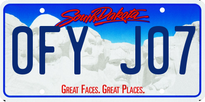 SD license plate 0FYJ07
