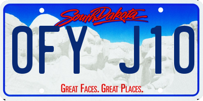 SD license plate 0FYJ10