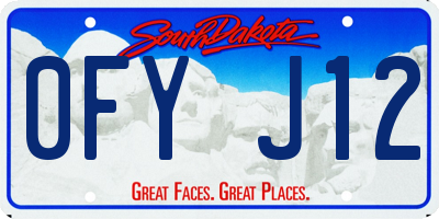 SD license plate 0FYJ12
