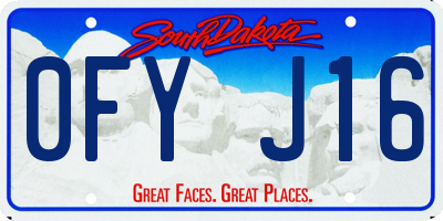 SD license plate 0FYJ16