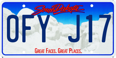SD license plate 0FYJ17