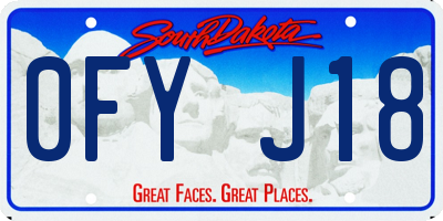 SD license plate 0FYJ18