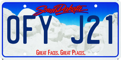 SD license plate 0FYJ21