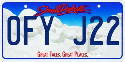 SD license plate 0FYJ22