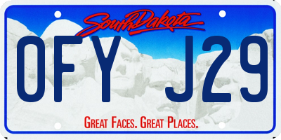 SD license plate 0FYJ29