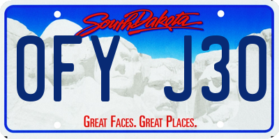 SD license plate 0FYJ30