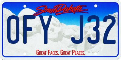 SD license plate 0FYJ32