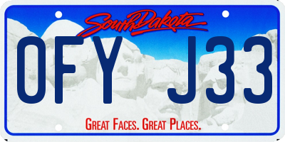 SD license plate 0FYJ33