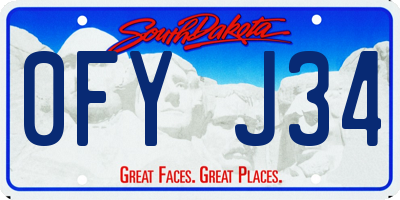 SD license plate 0FYJ34