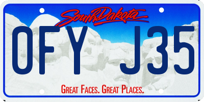 SD license plate 0FYJ35
