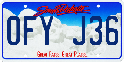 SD license plate 0FYJ36