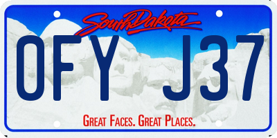 SD license plate 0FYJ37