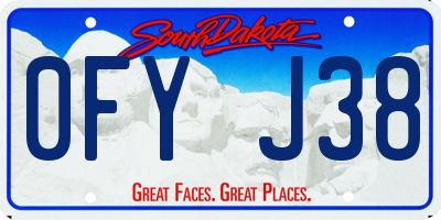 SD license plate 0FYJ38