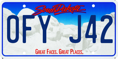 SD license plate 0FYJ42