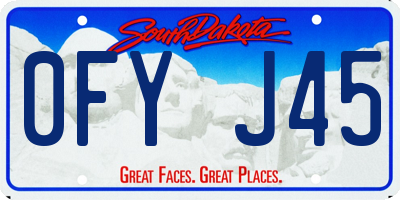 SD license plate 0FYJ45