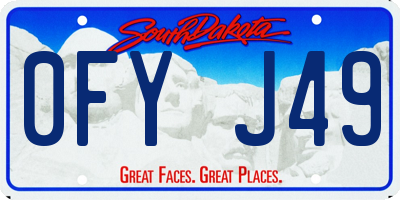 SD license plate 0FYJ49