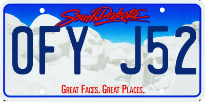 SD license plate 0FYJ52