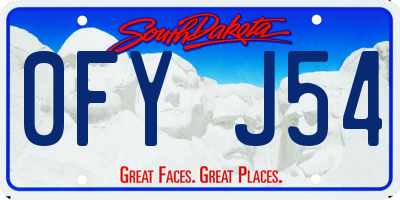 SD license plate 0FYJ54